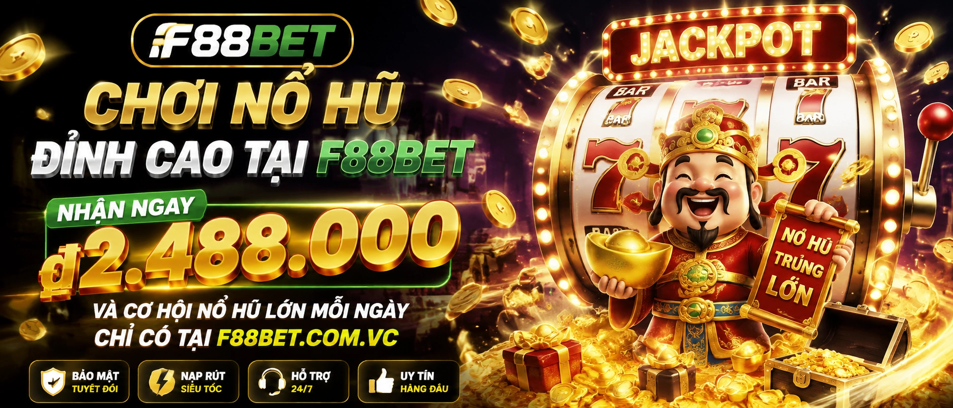 Giao diện F88BET Nổ Hũ trên thiết bị di động
